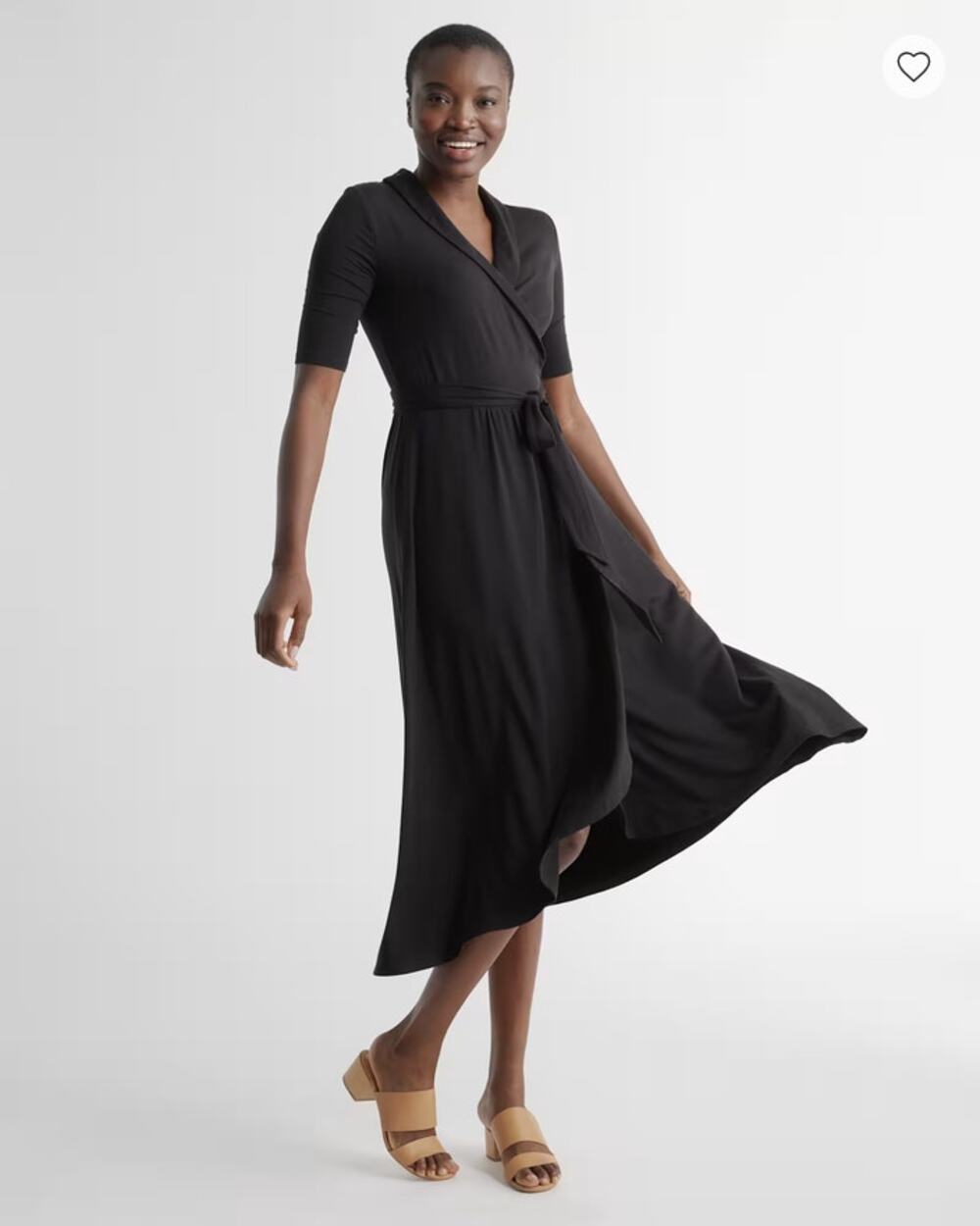 Quince Tencel Jersey Midi Wrap Dress Size S NWOT